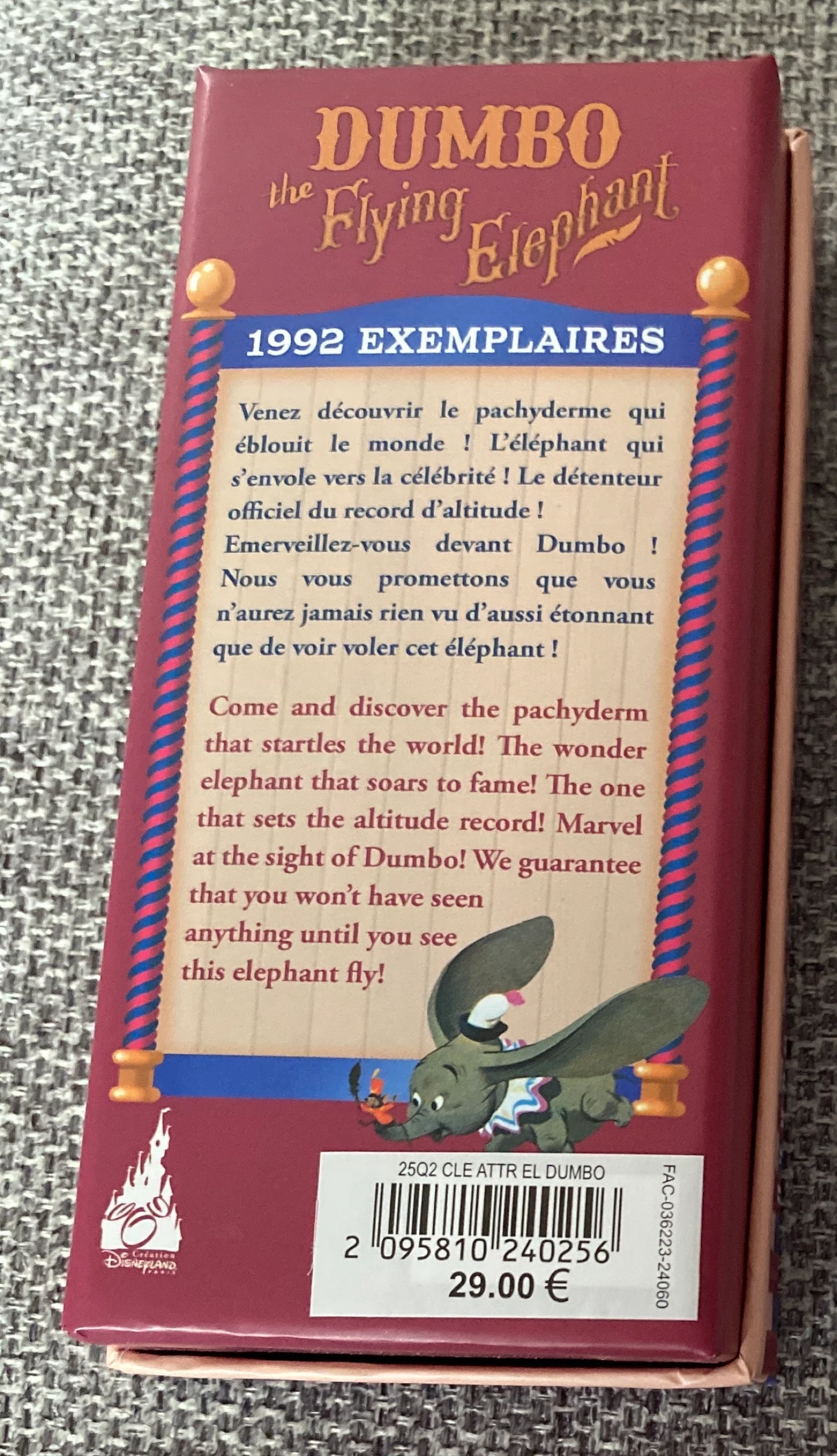 🗝️ Clé Atracción - Dumbo - Disneyland París – Edición Limitada 1992 Ej. Número 1926/1992✨🐘 – photo 4